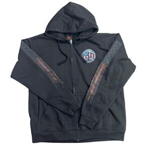 Hot‎ Leather Sturgis Buffalo Chip South Dakota men’s black full zip hoodie